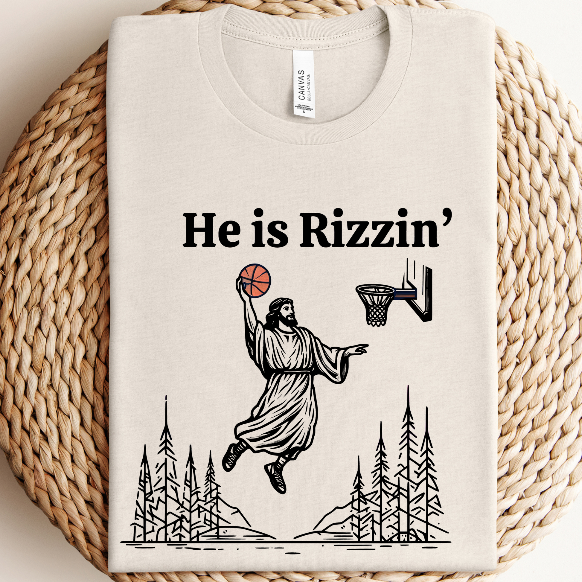 Funny He Is Rizzin Easter Graphic Tee