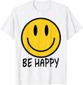 Be Happy 70s 80s Yellow Smile Face Happy Smiling Face Kids T-Shirt Unisex T-shirt, Sweatshirt, Hoodie, Long Sleeve Tee