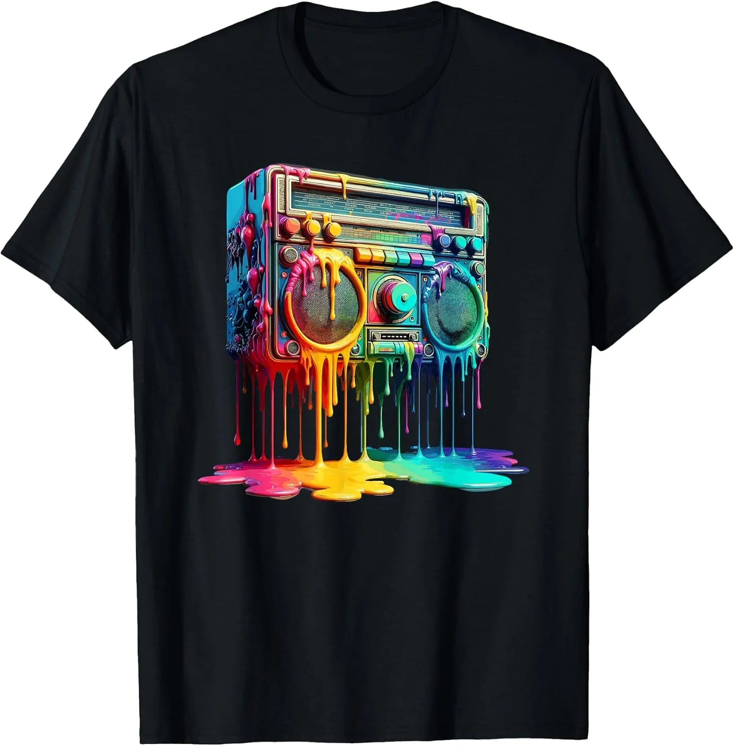 Dripping Paint Boombox Old School 80s Music Hip Hop T-Shirt Unisex T-shirt, Sweatshirt, Hoodie, Long Sleeve Tee