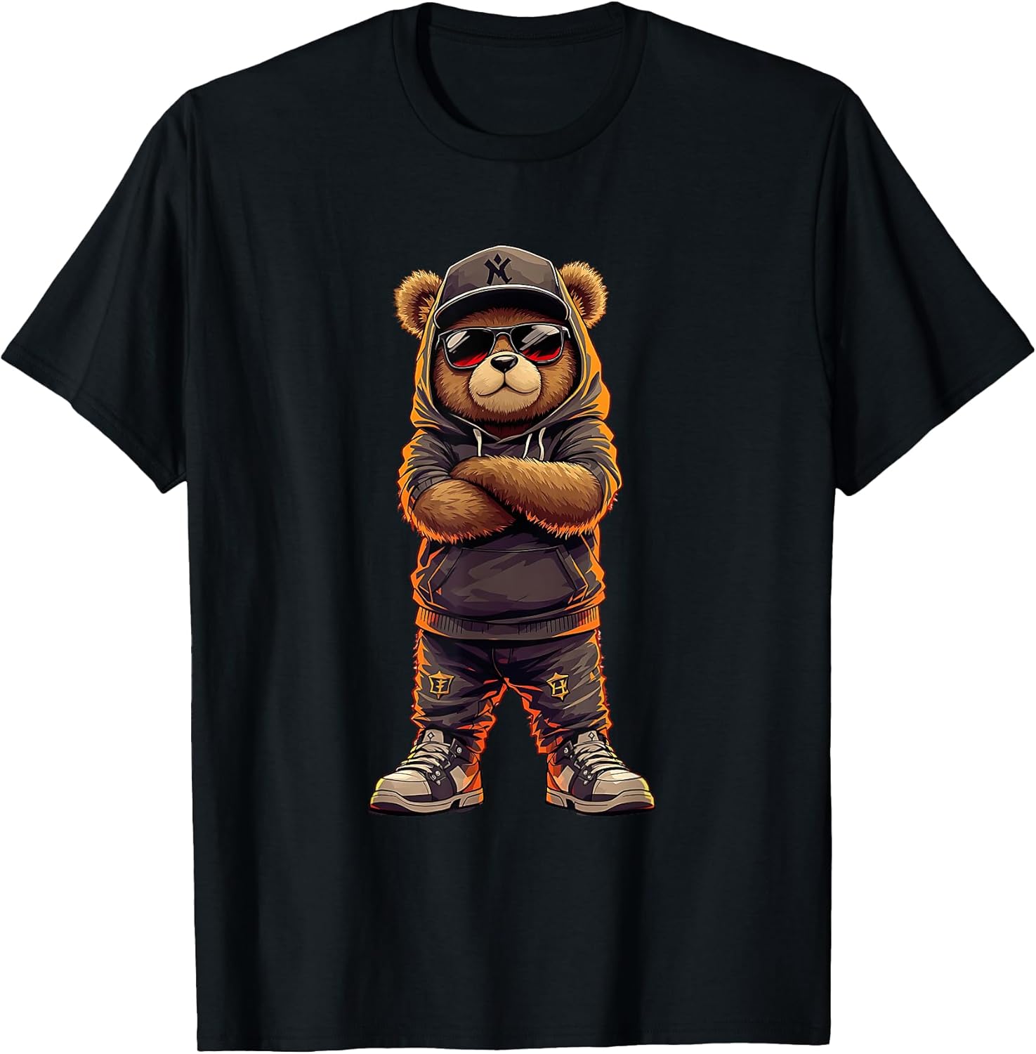 Cool Hip-Hop Teddy Rap Bear Streetwear Summer Design T-Shirt Unisex T-shirt, Sweatshirt, Hoodie, Long Sleeve Tee