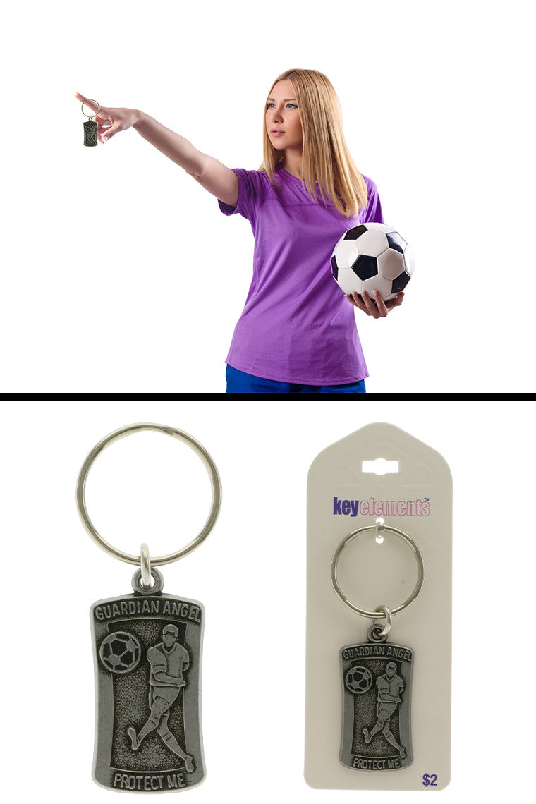 Sports Theme Soccer Guardian Angel Key Chain KEKC5001