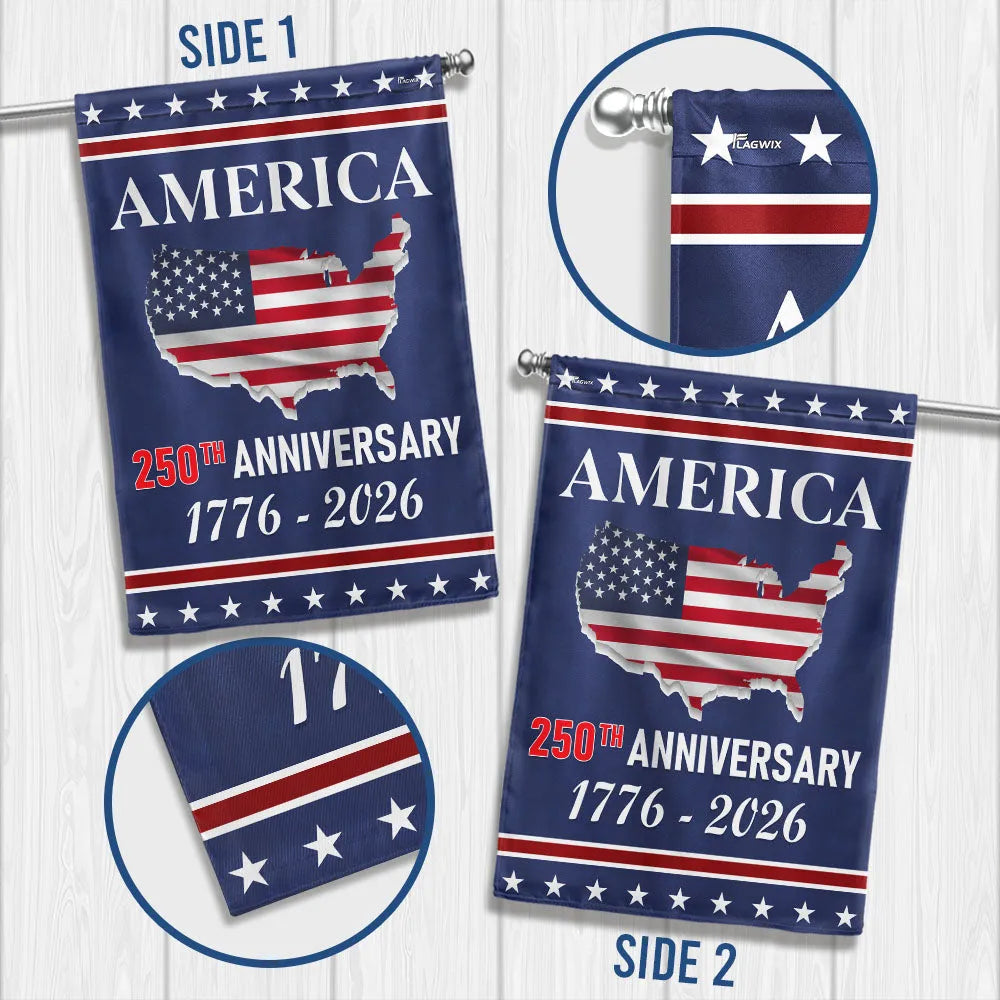 Flagwix American Flag - 250th Anniversary Semiquincentennial America Map Flag