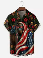 Hawaiian Shirt Men's USA 250th Anniversary 1776-2026 We American Flag 3D Print Design Casual Short Sleeve Button Up Summer Shirt