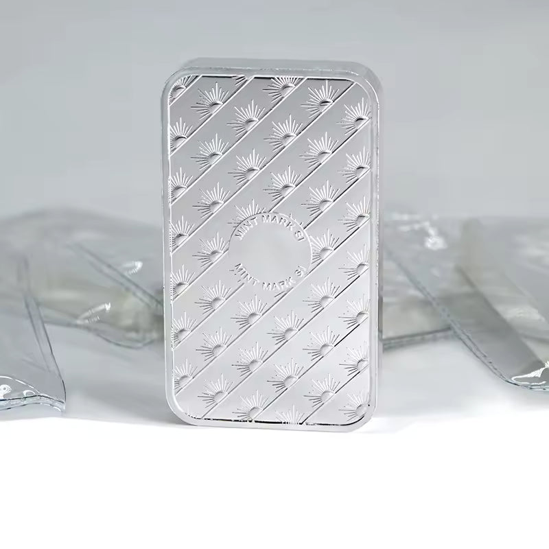 1 Pcs Non Magnetic Sunshine Minting American Bar 5 OZ Silver Plated Badge Collectible Decoration Bar