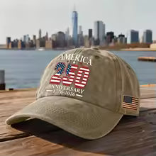 Vintage Adjustable America 250 Hat 250 Anniversary Baseball Cap Celebrating Independence Day