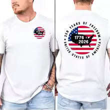 America 250th Anniversary Shirt Patriotism Independence Day TShirt 1776 2026 USA Map Flag Tee Men Women Casual Cotton Tops