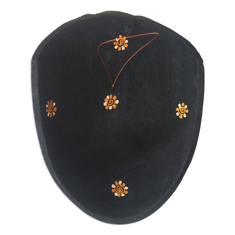 Hand Crafted Batik Wood Mask from Java 'Bird Dance'