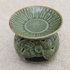 Sunflower Motif Green Ceramic Oil Warmer 'Fragrant Sunflower'