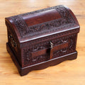 Womens Colonial Leather and Wood Jewelry Box 'Colonial Treasure'