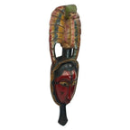 Hand Carved Sese Wood Wall Mask with Peacock from Ghana 'Tribal Peacock'