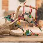 6 Ceramic Ornaments Hummingbird Handcrafted in Guatemala 'Guatemalan Hummingbirds'