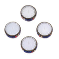 Set of Four Resin Coated Tea Lights with Brass Beads 'Shimmering Stars'
