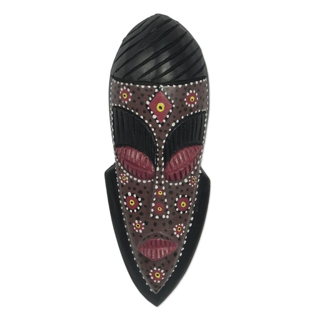 Hand Carved Sese Wood Wall Mask from Ghana 'Liberty'