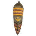Handmade African Colorful Sese Wood Wall Mask from Ghana 'Colorful Villager'