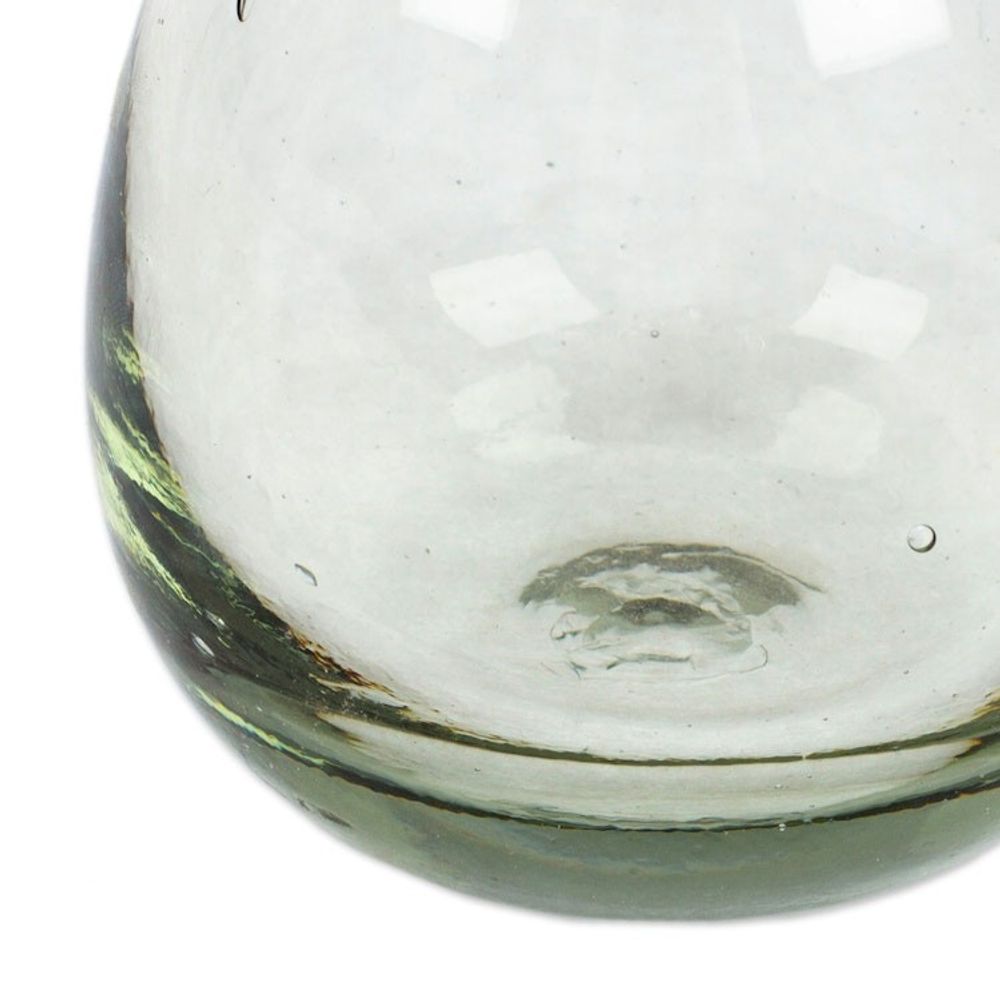 Handblown Wavy Drop-Shaped Recycled Glass Incense Diffuser 'Wavy Essences'