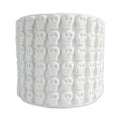 White Skull Pattern Ceramic Flower Pot from Mexico 'Rows of White Skulls'