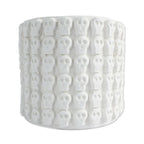 White Skull Pattern Ceramic Flower Pot from Mexico 'Rows of White Skulls'