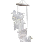 Mexican Handcrafted Natural White Onyx Dove-Themed Mobile 'Feathers to Heaven'