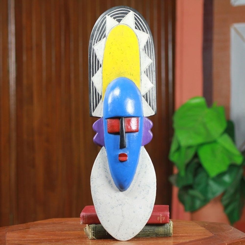 Multi Color Modern African Mask 'Bringer of Blessings'