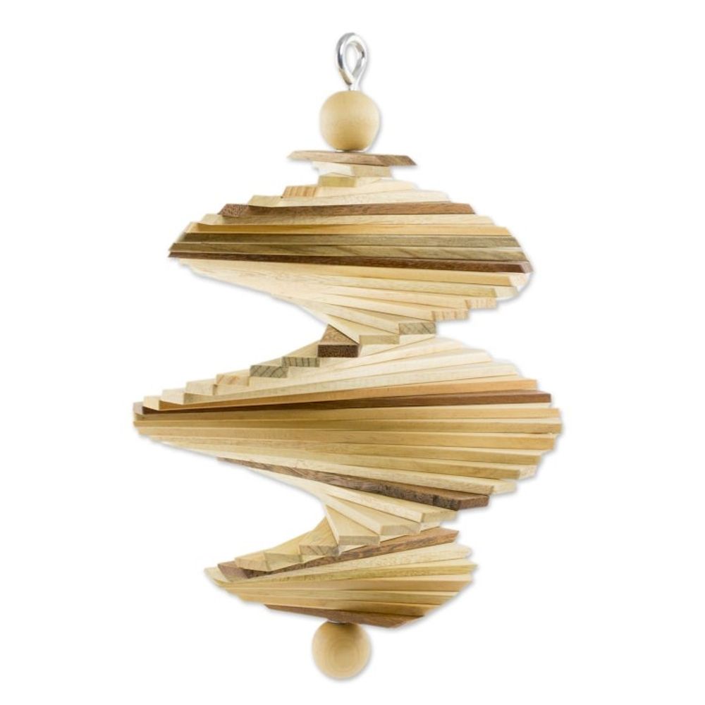 Handcrafted Wood Mobile with Adjustable Shapes 'Tranquil Moments'