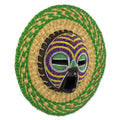 Hand Made African Mask with Wood, Bead and Raffia Accents 'True Child'