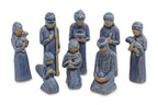 Unique 8-piece Celadon Ceramic Nativity Scene 'Thai Holy Birth in Blue'