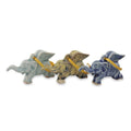 Hand Crafted Ornaments in Celadon Ceramic Set of 3 'Flying Elephants'
