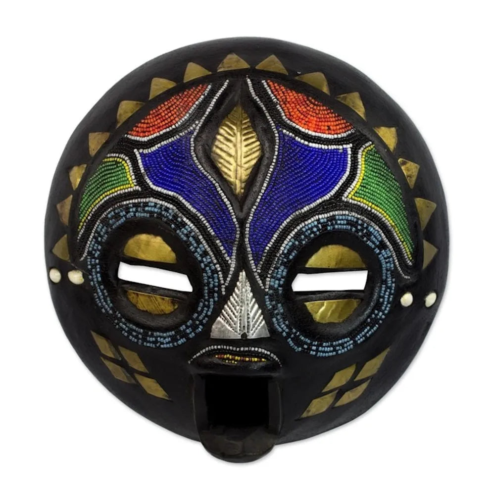 Hand Beaded Wood Mask 'My Bride'