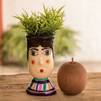Hand-Painted Vibrant Ceramic Flower Pot from Guatemala 'San Bartolo's Giant'