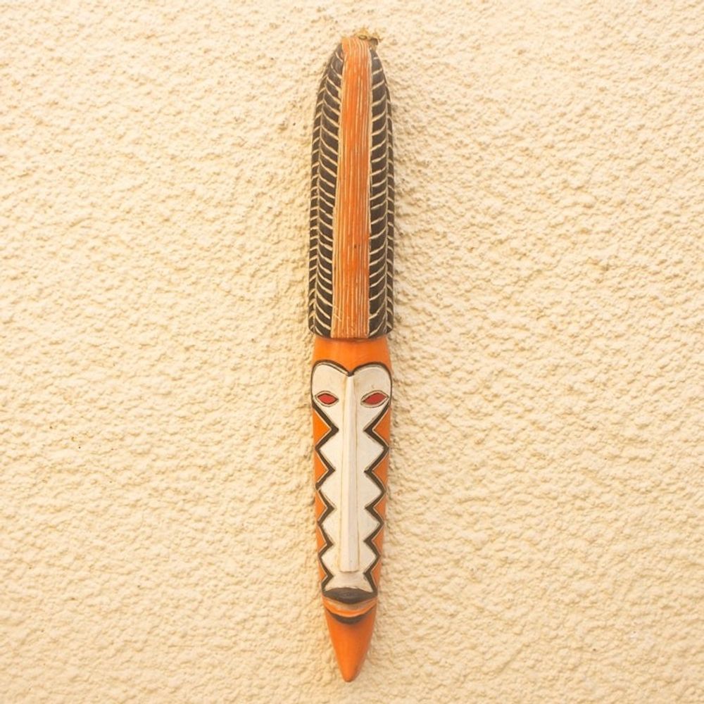 Artisan Crafted Sese Wood Mask from Ghana 'Clemency'