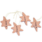 Set of 4 Handcrafted Ceramic Talavera Star Ornaments in Blue 'Floral Twilight'