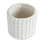 White Skull Pattern Ceramic Flower Pot from Mexico 'Rows of White Skulls'