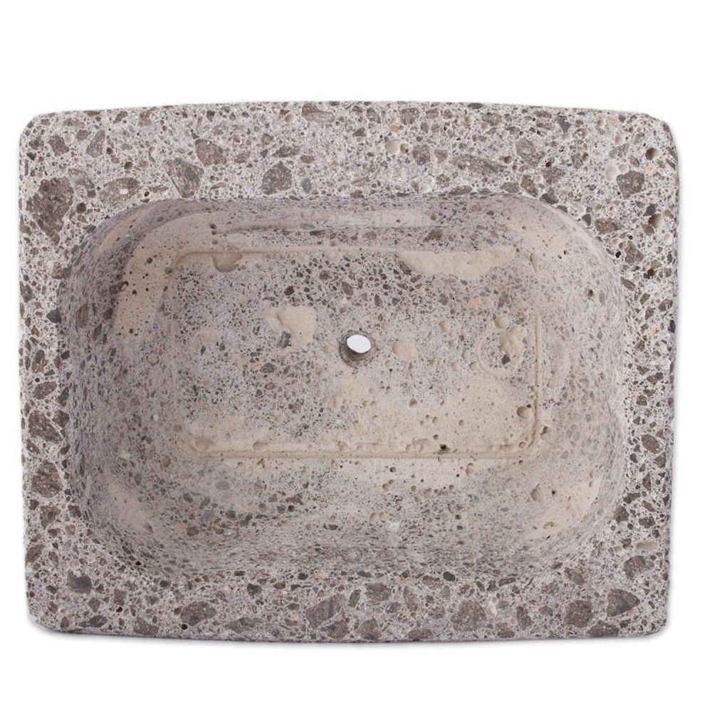Striped Rectangular Reclaimed Stone Flower Pot from Mexico 'Striped Gardener'
