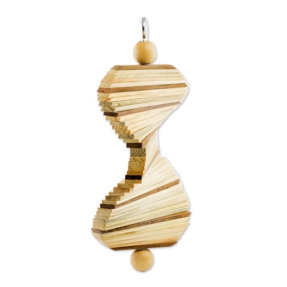 Handcrafted Wood Mobile with Adjustable Shapes 'Tranquil Moments'