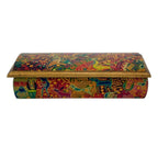 Huichol Theme Decoupage Jewelry Box with Mirror 'Huichol Fiesta'