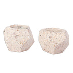 Small Polygonal Reclaimed Stone Flower Pots Pair 'Modern Polygon'