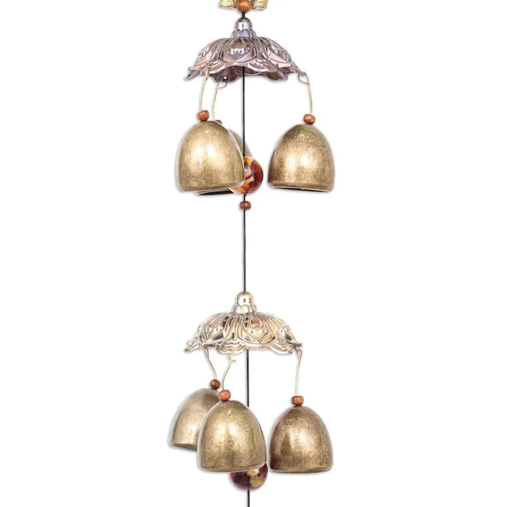 Elephant Themed Wind Chime Made from Aluminum and Brass 'Wisdom Bells'