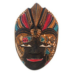 Hand Crafted Batik Wood Mask from Java 'Bird Dance'