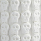 White Skull Pattern Ceramic Flower Pot from Mexico 'Rows of White Skulls'