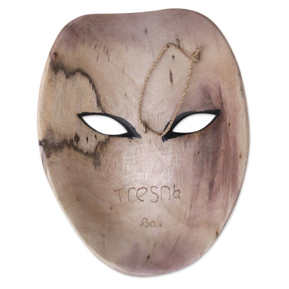 Balinese Hibiscus Wood Mask with Hand-Painted Vibrant Motifs 'The Emperor'
