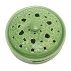Handmade Porcelain Mosquito Coil Holder with Floral Motif 'Plumeria Spring'