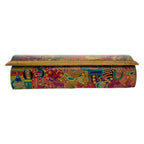 Huichol Theme Decoupage Jewelry Box with Mirror 'Huichol Fiesta'
