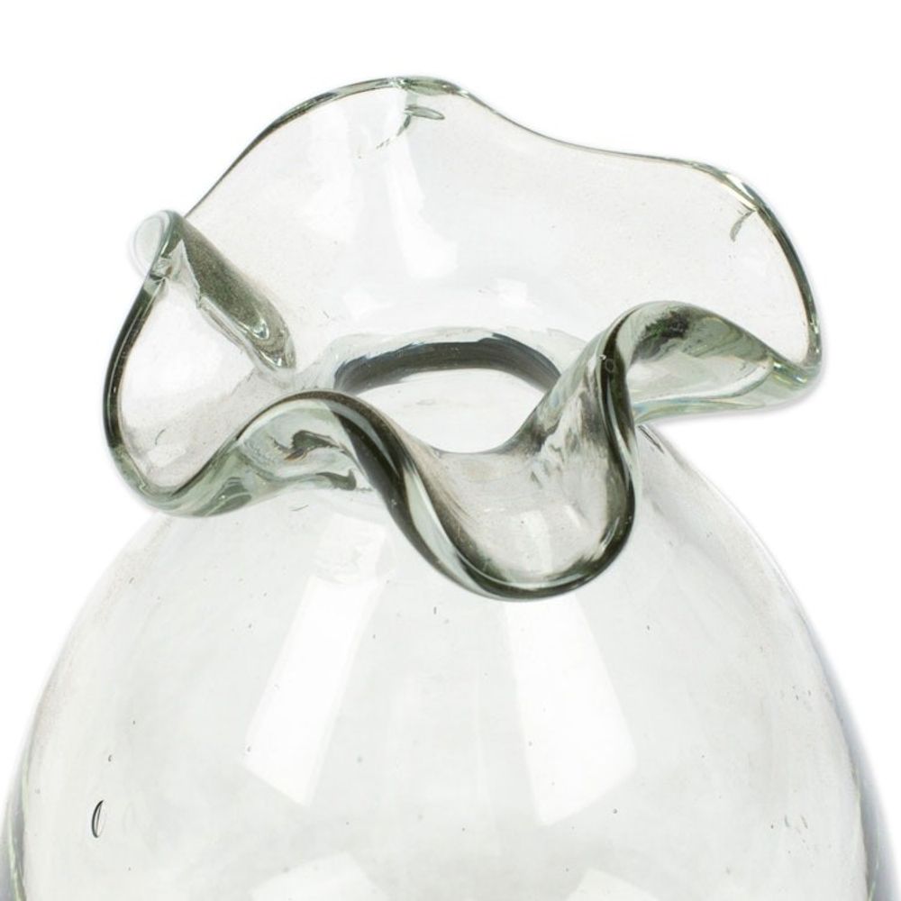 Handblown Wavy Drop-Shaped Recycled Glass Incense Diffuser 'Wavy Essences'