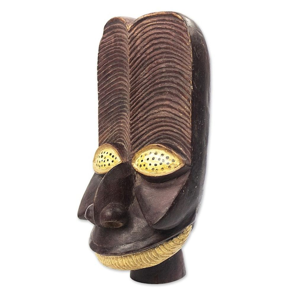 Handmade African Sese Wood Mask 'Bangwa'