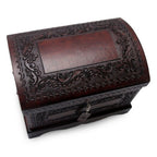 Womens Colonial Leather and Wood Jewelry Box 'Colonial Treasure'