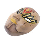 Balinese Hibiscus Wood Mask with Hand-Painted Vibrant Motifs 'The Emperor'