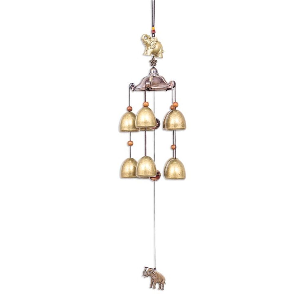 Elephant Themed Wind Chime Made in Thailand 'Sage Elephant'
