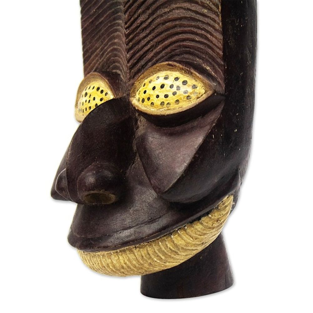 Handmade African Sese Wood Mask 'Bangwa'