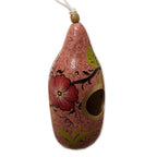 Hand Painted Gourd Birdhouse from Peru 'Blossoms on Blush'