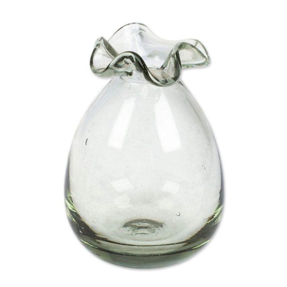 Handblown Wavy Drop-Shaped Recycled Glass Incense Diffuser 'Wavy Essences'